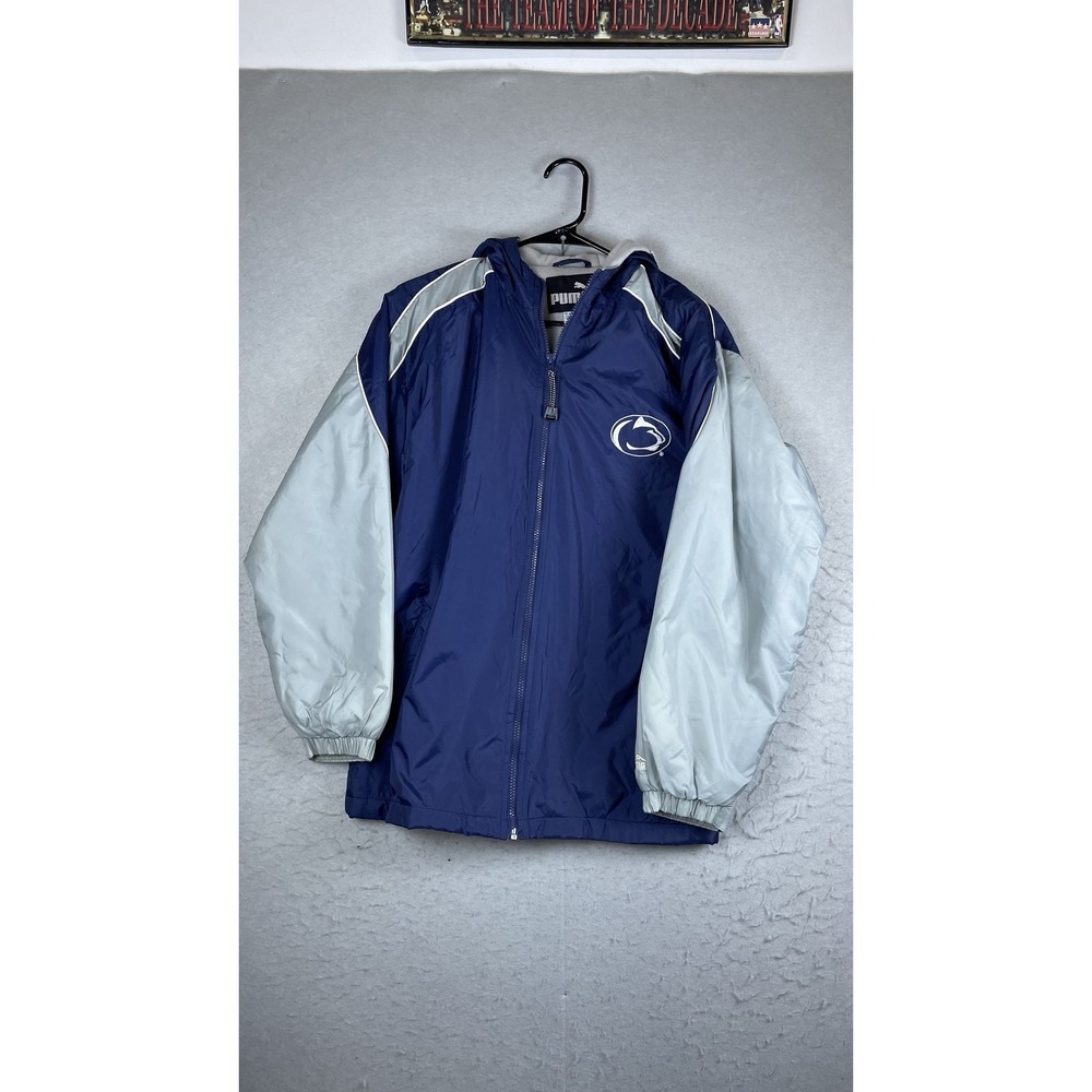 Penn State Nittany‎ Lions Jacket Boys XL Blue Gray NCAA Football Puma Hooded